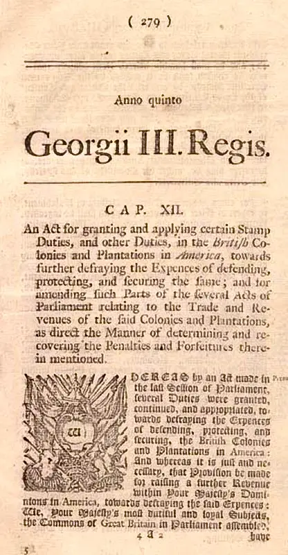 History of The Stamp Act